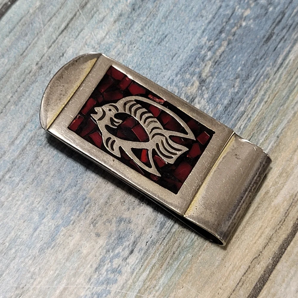 Fish mosaic Money Clip.